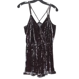 Kendall & Kylie Romper Velvet Academia Goth Grunge Y2K Witchy Gunmetal Medium
